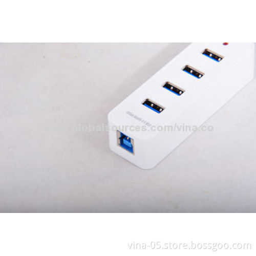 Hot Sell in Europe USB3.0 Hub with 4 Ports and External Power Adapter